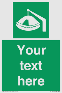 Custom sign Safe condition Davit-launched liferaft